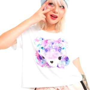 Carebear cosmic crop tee